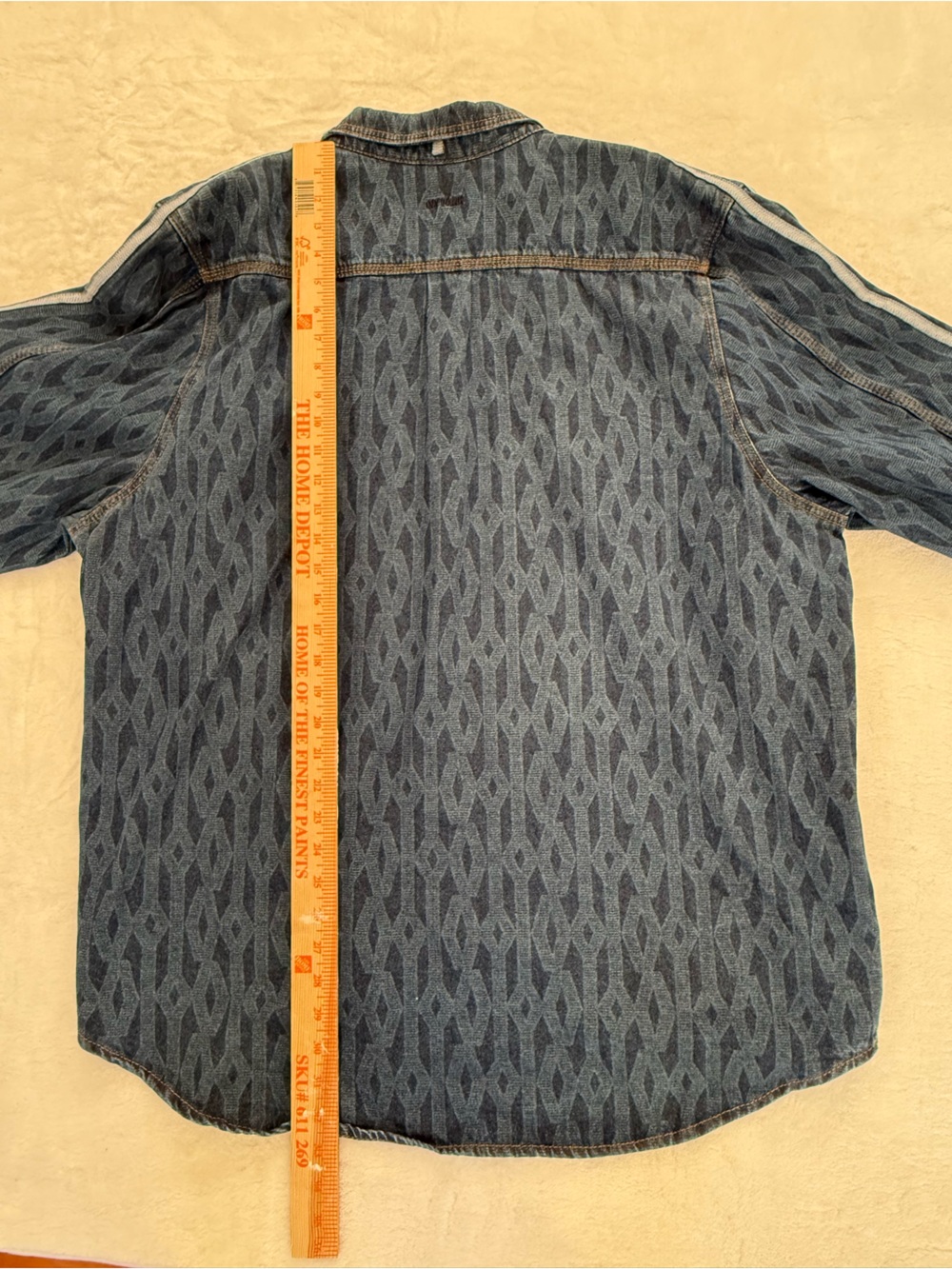 Adidas x Ivy Park Monogram L Denim Shirt Shacket Oversize Unisex Beyonce Stripes - Picture 5 of 12